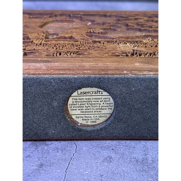 Vintage Lasercraft Engraved Wood Desk Organizer Pen Pencil Card Stand Duck Motif - Picture 7 of 7